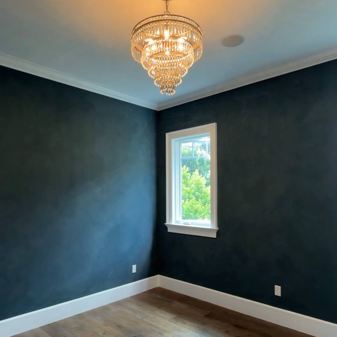 Bold blue limewash room, Los Angeles