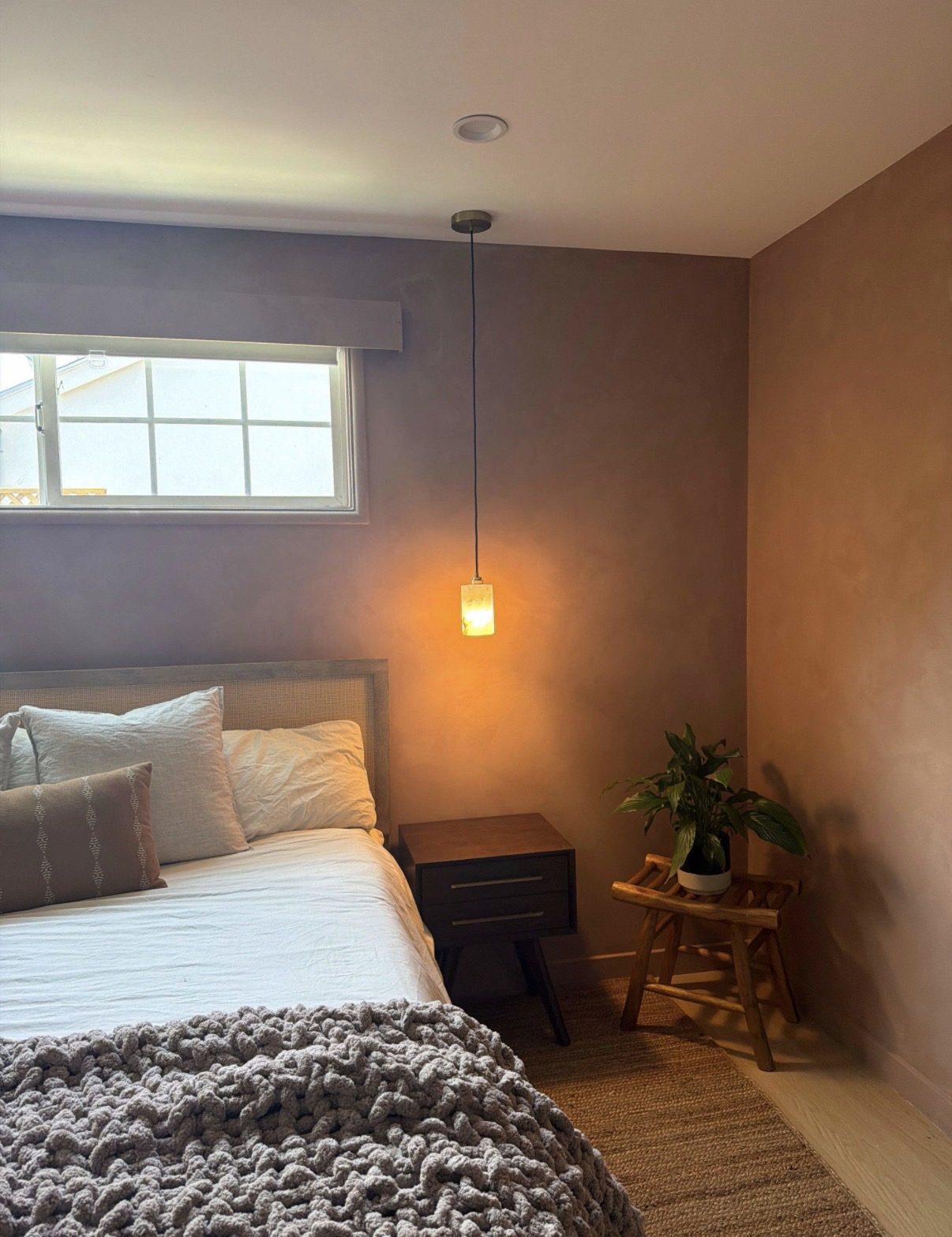 Limewash wall finish with soft cloudy texture, Los Angeles